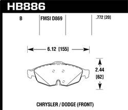 Hawk Performance - HPS 5.0 Disc Brake Pad - Hawk Performance HB886B.772 - Image 1