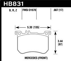 Hawk Performance - HPS 5.0 Disc Brake Pad - Hawk Performance HB831B.667 - Image 1