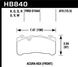 Hawk Performance - DTC-50 Disc Brake Pad - Hawk Performance HB840V.615 - Image 1