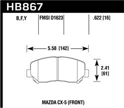 Hawk Performance - LTS Disc Brake Pad - Hawk Performance HB867Y.622 - Image 1