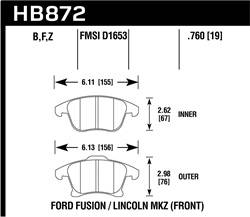 Hawk Performance - LTS Disc Brake Pad - Hawk Performance HB872Y.760 - Image 1