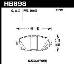 Hawk Performance - HPS 5.0 Disc Brake Pad - Hawk Performance HB898B.572 - Image 1