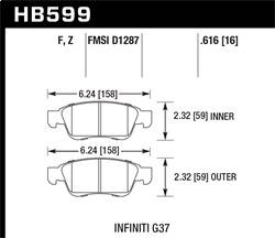 Hawk Performance - HPS 5.0 Disc Brake Pad - Hawk Performance HB599B.616 - Image 1