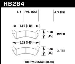 Hawk Performance - HPS Disc Brake Pad - Hawk Performance HB284F.575 - Image 1