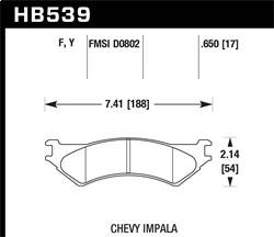 Hawk Performance - HPS Disc Brake Pad - Hawk Performance HB539F.650 - Image 1