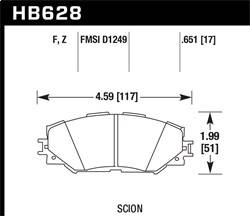 Hawk Performance - Performance Ceramic Disc Brake Pad - Hawk Performance HB628Z.651 - Image 1