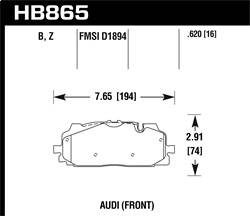 Hawk Performance - HPS Disc Brake Pad - Hawk Performance HB865B.620 - Image 1