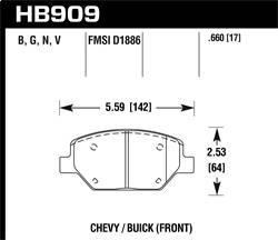 Hawk Performance - HPS Disc Brake Pad - Hawk Performance HB909B.660 - Image 1