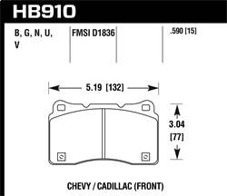 Hawk Performance - DTC-60 Disc Brake Pad - Hawk Performance HB910G.590 - Image 1