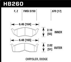 Hawk Performance - Performance Ceramic Disc Brake Pad - Hawk Performance HB260Z.670 - Image 1