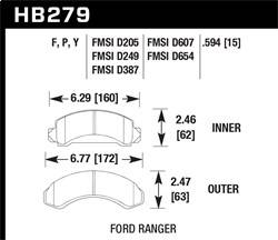 Hawk Performance - LTS Disc Brake Pad - Hawk Performance HB279Y.594 - Image 1