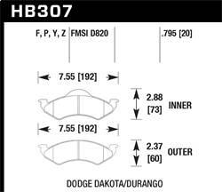 Hawk Performance - HPS Disc Brake Pad - Hawk Performance HB307F.795 - Image 1