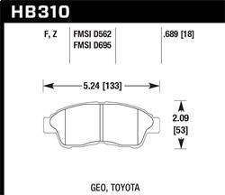 Hawk Performance - HPS Disc Brake Pad - Hawk Performance HB310F.689 - Image 1