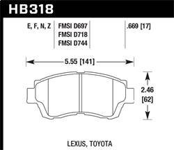 Hawk Performance - HPS Disc Brake Pad - Hawk Performance HB318F.669 - Image 1