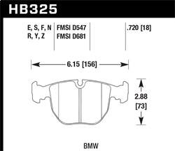 Hawk Performance - HP Plus Disc Brake Pad - Hawk Performance HB325N.720 - Image 1