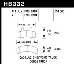 Hawk Performance - LTS Disc Brake Pad - Hawk Performance HB332Y.654 - Image 1