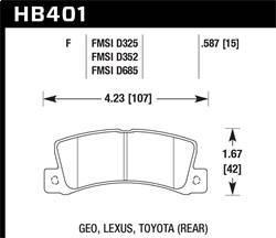 Hawk Performance - HPS Disc Brake Pad - Hawk Performance HB401F.587 - Image 1