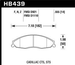 Hawk Performance - Performance Ceramic Disc Brake Pad - Hawk Performance HB439Z.555 - Image 1