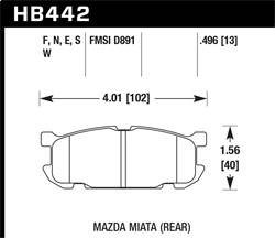 Hawk Performance - HPS Disc Brake Pad - Hawk Performance HB442F.496 - Image 1