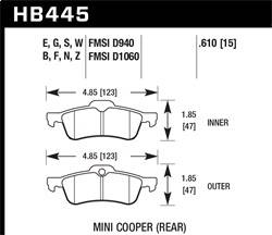Hawk Performance - HPS Disc Brake Pad - Hawk Performance HB445F.610 - Image 1