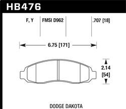 Hawk Performance - HPS Disc Brake Pad - Hawk Performance HB476F.707 - Image 1