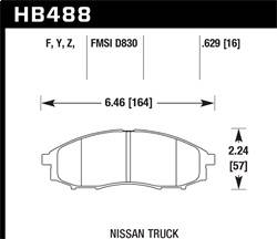 Hawk Performance - Performance Ceramic Disc Brake Pad - Hawk Performance HB488Z.629 - Image 1