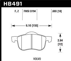 Hawk Performance - Performance Ceramic Disc Brake Pad - Hawk Performance HB491Z.693 - Image 1