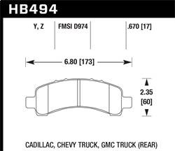 Hawk Performance - LTS Disc Brake Pad - Hawk Performance HB494Y.670 - Image 1