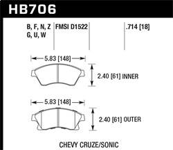 Hawk Performance - Performance Ceramic Disc Brake Pad - Hawk Performance HB706Z.714 - Image 1