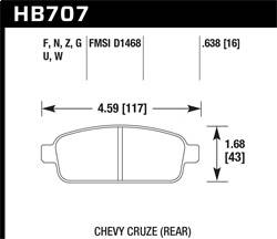 Hawk Performance - DTC-70 Disc Brake Pad - Hawk Performance HB707U.638 - Image 1