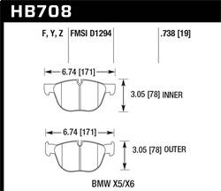 Hawk Performance - HPS Disc Brake Pad - Hawk Performance HB708F.738 - Image 1