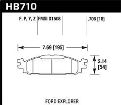 Hawk Performance - HPS Disc Brake Pad - Hawk Performance HB710F.706 - Image 1