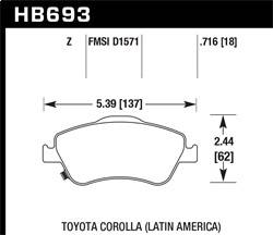 Hawk Performance - Performance Ceramic Disc Brake Pad - Hawk Performance HB693Z.716 - Image 1