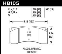 Hawk Performance - HPS Disc Brake Pad - Hawk Performance HB105F.620 - Image 1