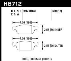 Hawk Performance - HPS Disc Brake Pad - Hawk Performance HB712F.680 - Image 1