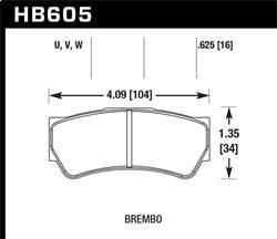 Hawk Performance - DTC-50 Disc Brake Pad - Hawk Performance HB605V.625 - Image 1