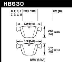 Hawk Performance - DTC-30 Disc Brake Pad - Hawk Performance HB630W.626 - Image 1