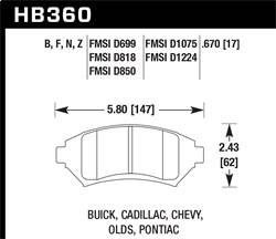 Hawk Performance - HPS Disc Brake Pad - Hawk Performance HB360F.670 - Image 1