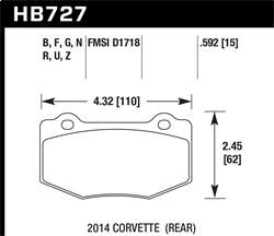 Hawk Performance - DTC-60 Disc Brake Pad - Hawk Performance HB727G.592 - Image 1