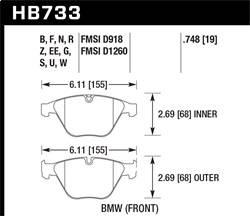 Hawk Performance - HP Plus Disc Brake Pad - Hawk Performance HB733N.748 - Image 1