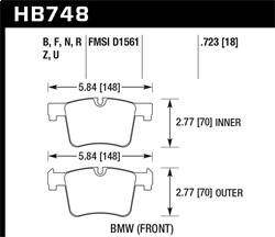 Hawk Performance - Performance Ceramic Disc Brake Pad - Hawk Performance HB748Z.723 - Image 1