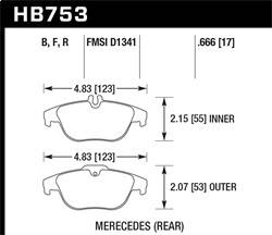 Hawk Performance - HPS 5.0 Disc Brake Pad - Hawk Performance HB753B.666 - Image 1