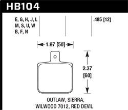 Hawk Performance - DTC-60 Disc Brake Pad - Hawk Performance HB104G.485 - Image 1