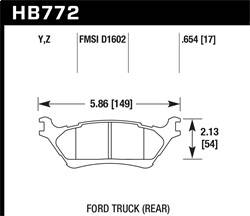 Hawk Performance - LTS Disc Brake Pad - Hawk Performance HB772Y.654 - Image 1