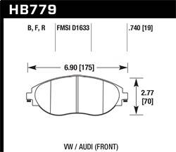 Hawk Performance - HPS Disc Brake Pad - Hawk Performance HB779F.740 - Image 1