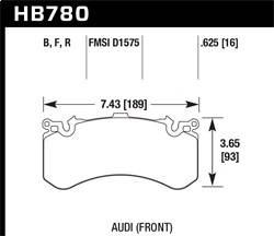 Hawk Performance - HPS Disc Brake Pad - Hawk Performance HB780F.625 - Image 1