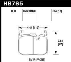 Hawk Performance - DTC-30 Disc Brake Pad - Hawk Performance HB765W.664 - Image 1