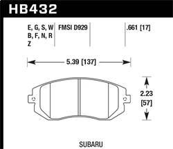 Hawk Performance - HPS Disc Brake Pad - Hawk Performance HB432F.661 - Image 1