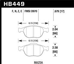 Hawk Performance - HPS Disc Brake Pad - Hawk Performance HB449F.679 - Image 1