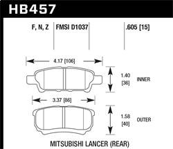 Hawk Performance - HPS Disc Brake Pad - Hawk Performance HB457F.605 - Image 1